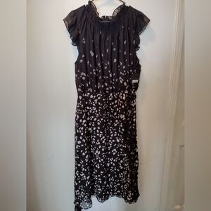 DKNY Black and White Midi Dress